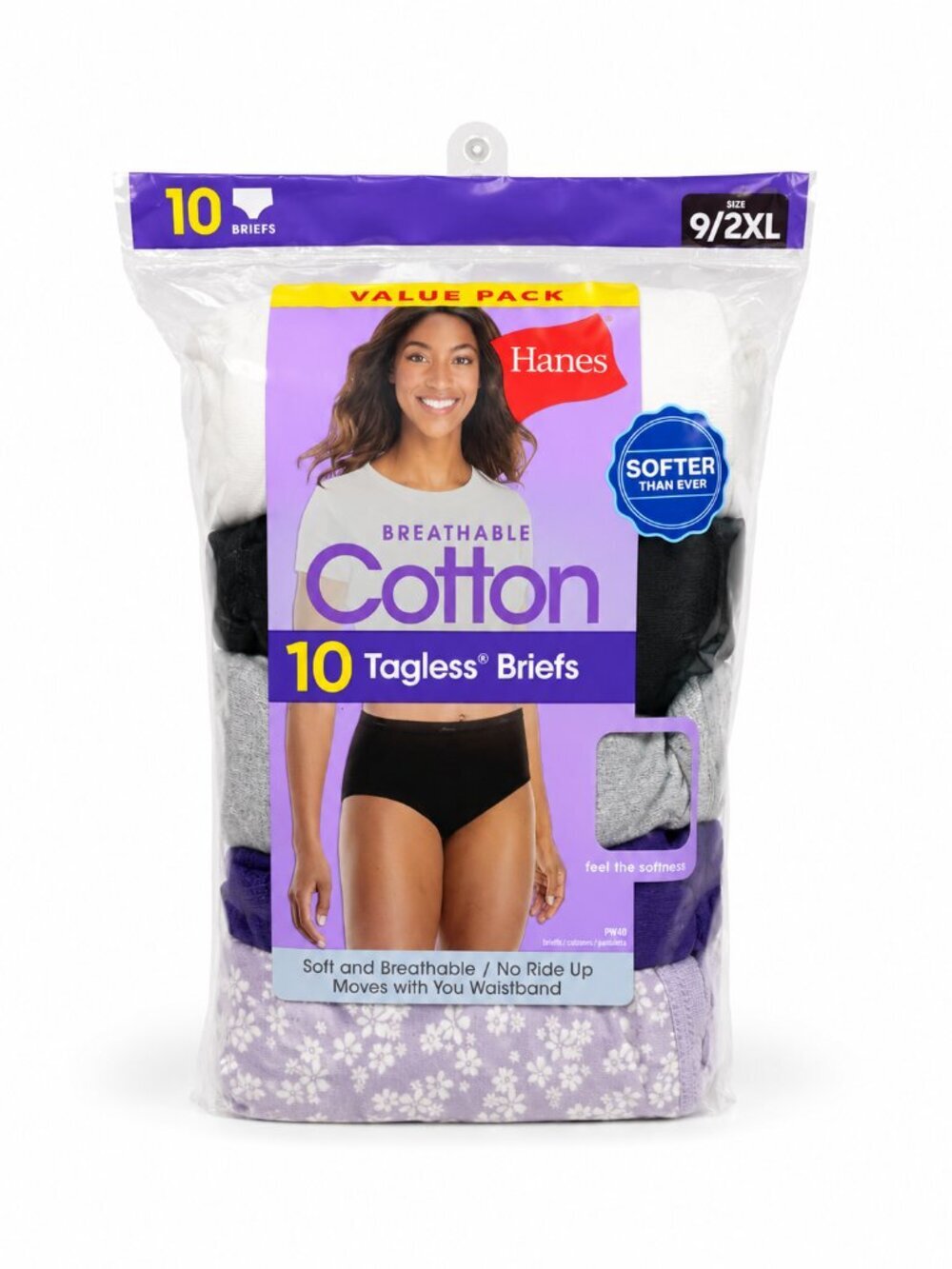 Hanes Women's 10 Pk Cotton Blend Brief Panties SZ L/3XL/XXL Full Coverage Assort